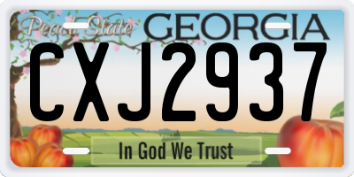 GA license plate CXJ2937