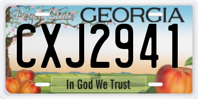 GA license plate CXJ2941