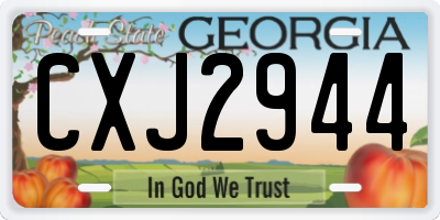 GA license plate CXJ2944