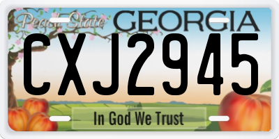 GA license plate CXJ2945