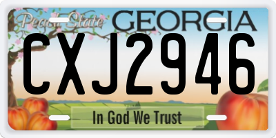 GA license plate CXJ2946