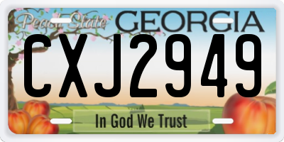 GA license plate CXJ2949