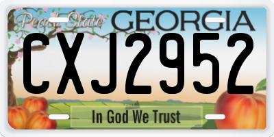 GA license plate CXJ2952