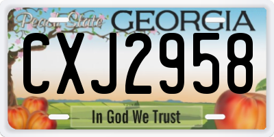 GA license plate CXJ2958