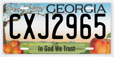 GA license plate CXJ2965