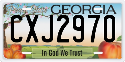 GA license plate CXJ2970