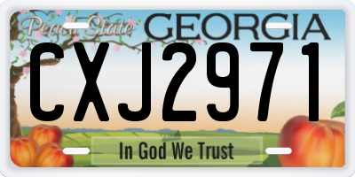 GA license plate CXJ2971