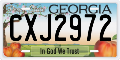 GA license plate CXJ2972