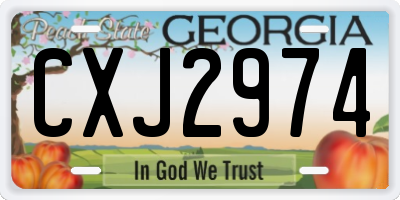 GA license plate CXJ2974