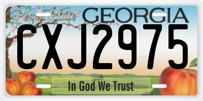 GA license plate CXJ2975