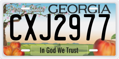 GA license plate CXJ2977