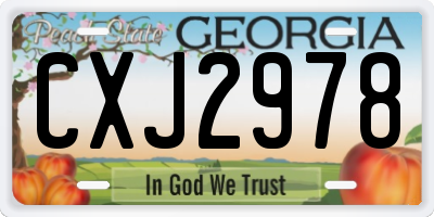 GA license plate CXJ2978