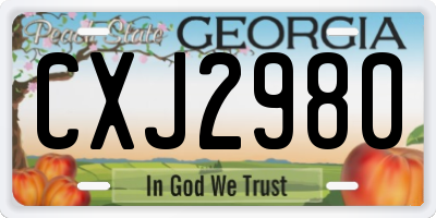 GA license plate CXJ2980