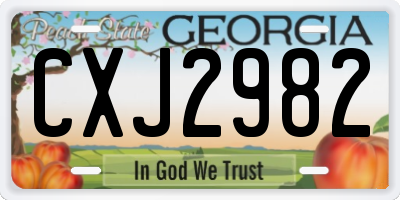 GA license plate CXJ2982