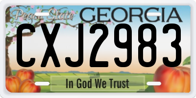 GA license plate CXJ2983