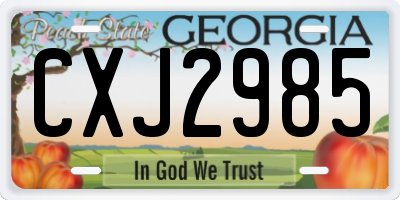 GA license plate CXJ2985