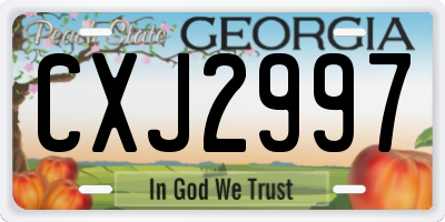 GA license plate CXJ2997