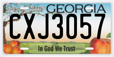 GA license plate CXJ3057
