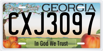 GA license plate CXJ3097