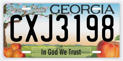 GA license plate CXJ3198