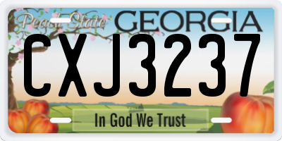 GA license plate CXJ3237