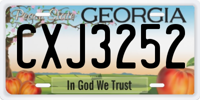 GA license plate CXJ3252