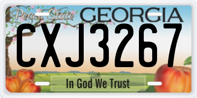 GA license plate CXJ3267