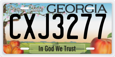 GA license plate CXJ3277