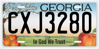 GA license plate CXJ3280
