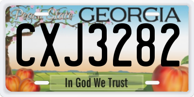 GA license plate CXJ3282