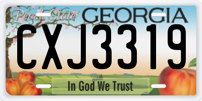 GA license plate CXJ3319