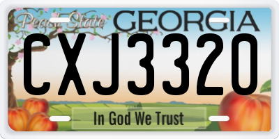 GA license plate CXJ3320