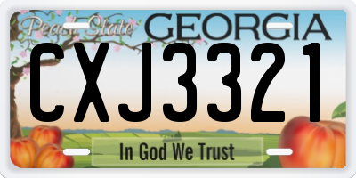 GA license plate CXJ3321