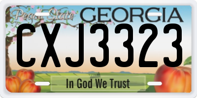 GA license plate CXJ3323