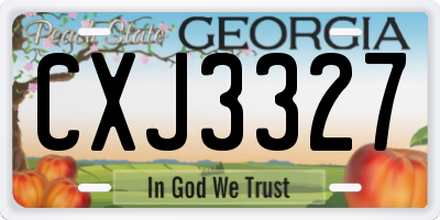 GA license plate CXJ3327