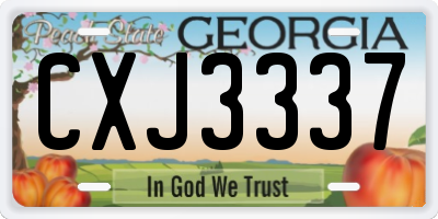 GA license plate CXJ3337