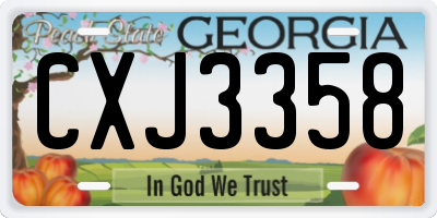 GA license plate CXJ3358