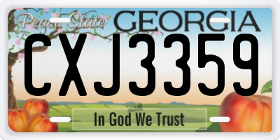 GA license plate CXJ3359