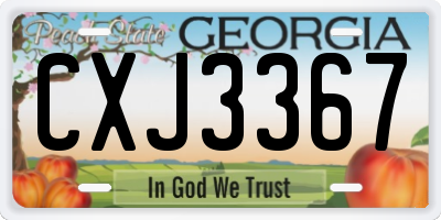 GA license plate CXJ3367