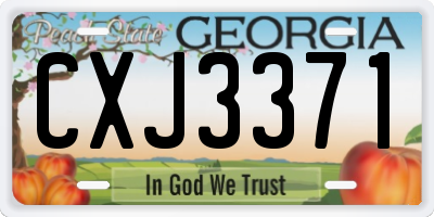 GA license plate CXJ3371