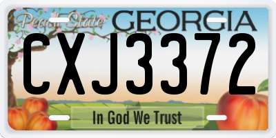 GA license plate CXJ3372