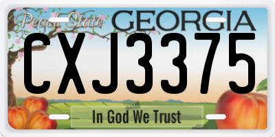 GA license plate CXJ3375