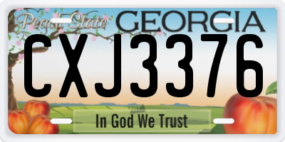 GA license plate CXJ3376