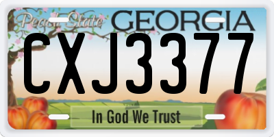 GA license plate CXJ3377