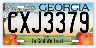 GA license plate CXJ3379