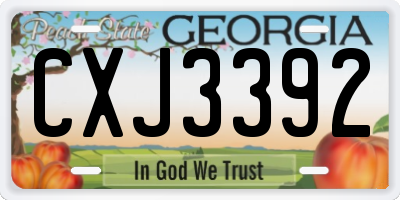 GA license plate CXJ3392