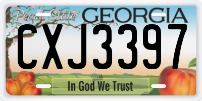 GA license plate CXJ3397