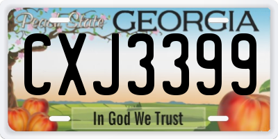 GA license plate CXJ3399