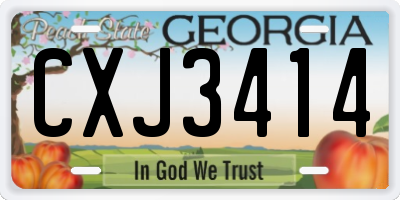 GA license plate CXJ3414
