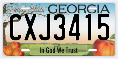 GA license plate CXJ3415
